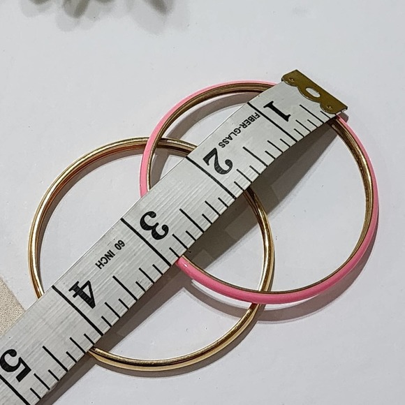 J. Crew pink and gold tone bangle bracelets lot bundle - Picture 5 of 6